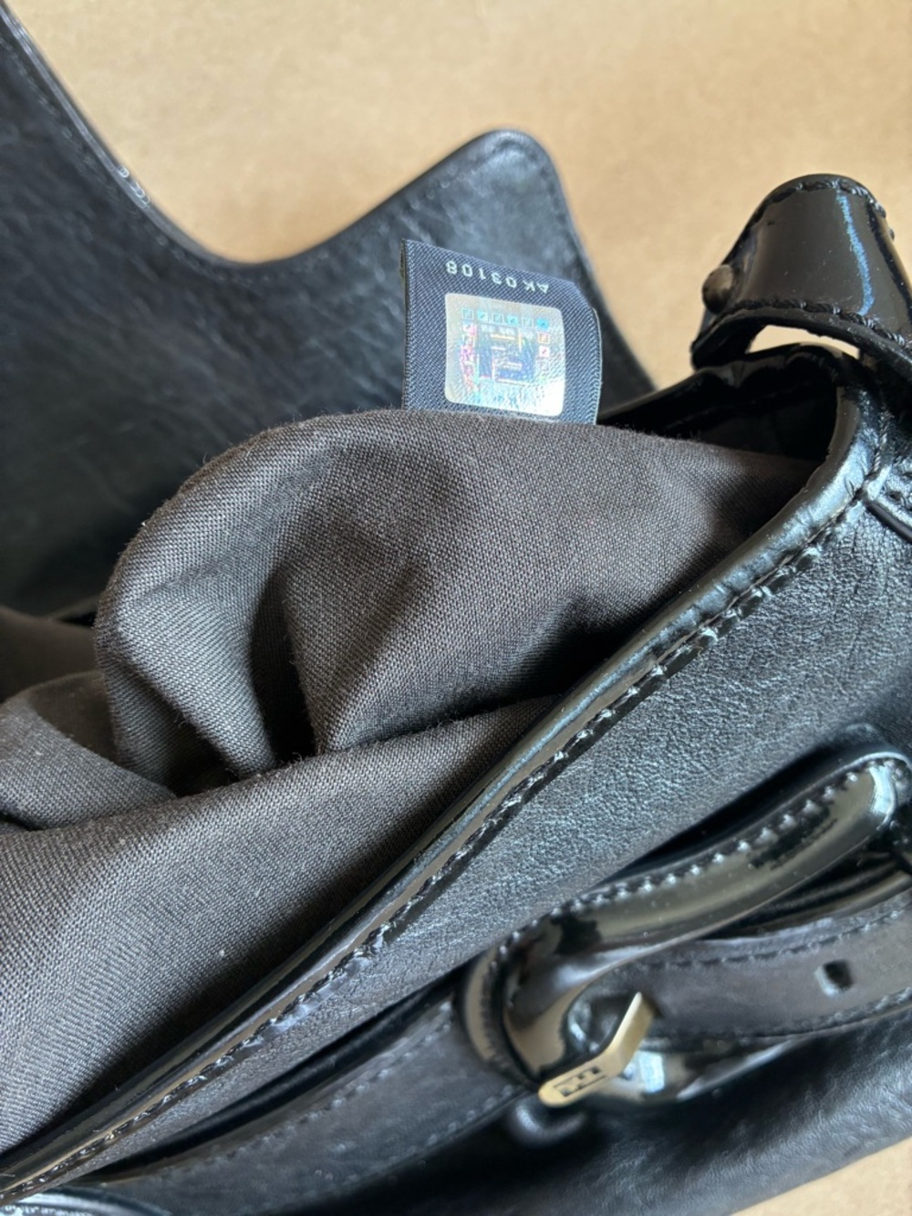 Fendi Pebbled and Patent Small Leather Bag - Picture 11 of 13